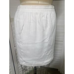 Vintage Limited 90s White Ribbed Mini Cotton Blend Knit Skirt Sz Large